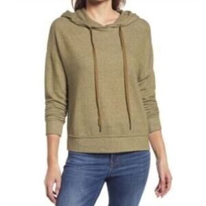 Everleigh Women's Hooded Drawstring Sweatshirt In Olive Green‎ Medium MSRP $49
